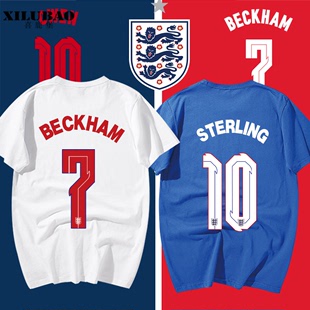 2021欧洲杯T恤英格兰国家队哈利凯恩斯特林贝克汉姆欧文球迷短袖