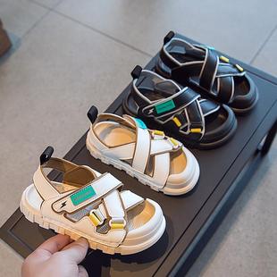 时尚 韩版 新款 9岁 软底包头凉鞋 2024夏季 沙滩鞋 回力儿童运动凉鞋
