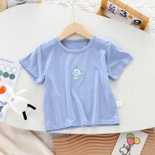 夏季 男女宝宝莫代尔t恤1一岁儿童半袖 婴幼儿夏装 上衣薄款 婴儿短袖