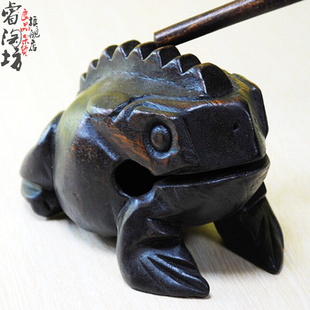 泰国实木青蛙摆件旅游纪念工艺礼品手工木雕蟾蜍创意木鱼儿童玩具