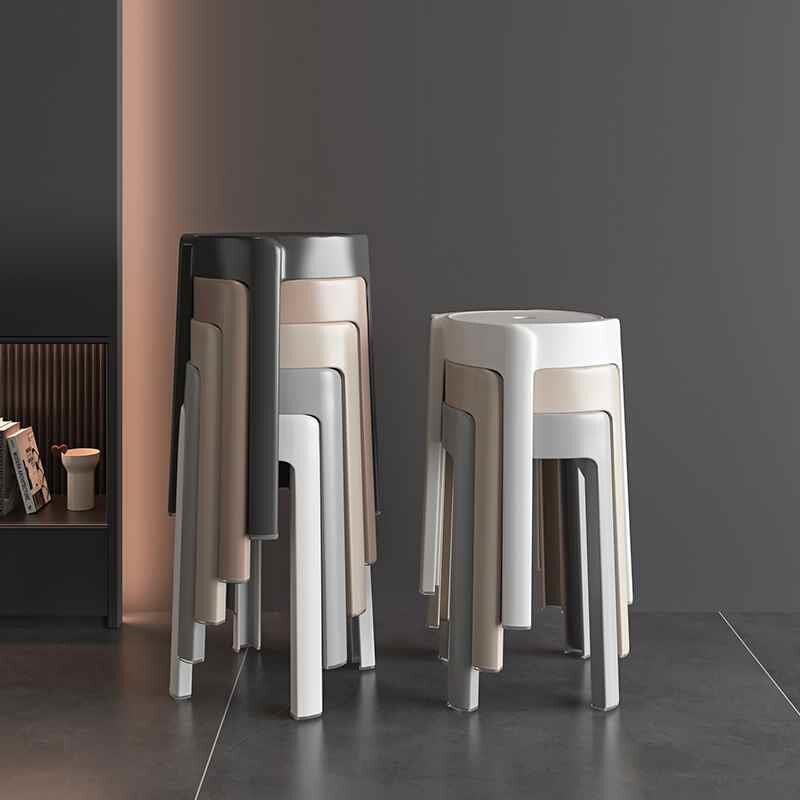 塑料凳子加厚家用风车凳约现代简餐凳可叠放高圆凳子备用胶凳椅子