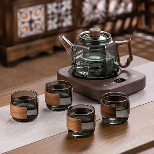 玻璃小型煮茶壶加厚耐高温家用小电陶炉套装 煮茶过滤泡茶壶器茶具