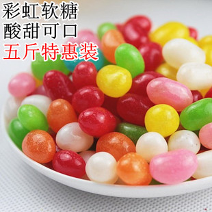 袋喜糖糖果零食彩虹糖 qq糖酸果豆吉利豆七彩水果软糖5斤