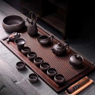 陶福气 家用中式 自动茶具免费定制LOGO 紫砂功夫茶具茶盘一体套装