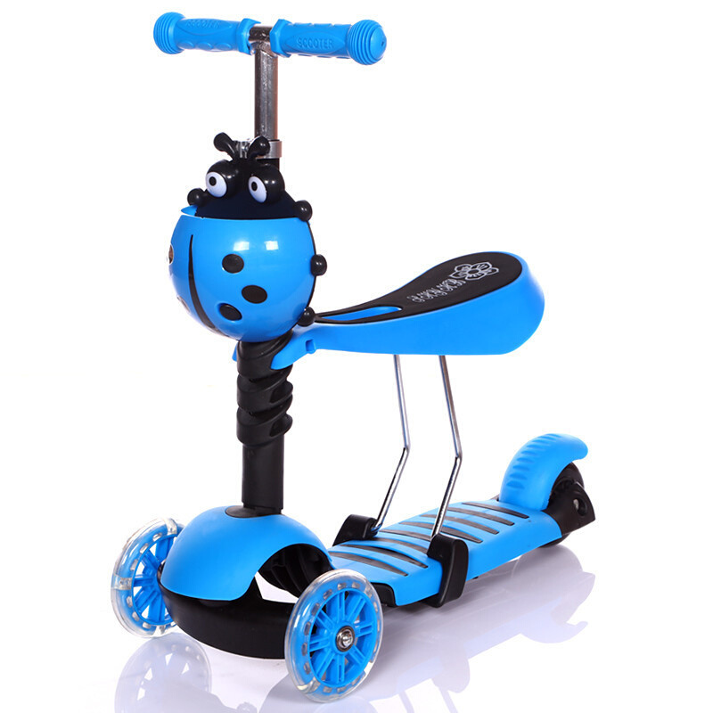 三轮座椅可拆卸滑板车 三合一儿童滑板车五合一推杆儿童踏板车时尚