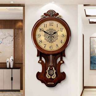 欧式 挂钟智能蓝牙石英钟表时钟家用时尚 挂墙客厅挂表中国风摆 中式