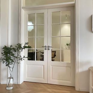 门室内门烤漆复合门 双开门玻璃门卧室门实木对开门推拉门套装 法式