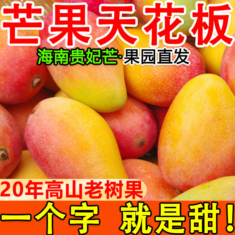 海南贵妃芒芒果新鲜整箱大果水果 包邮 树上熟热带水果金红龙 当季
