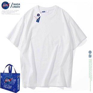 纯棉打球跑步运动男女短袖 t恤纯色夏季 情侣装 URBAN联名款 NASA