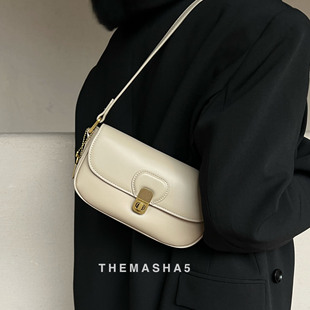 玛莎家包包2023新款 百搭单肩斜挎小包包个性 设计法棍包女 女包时尚
