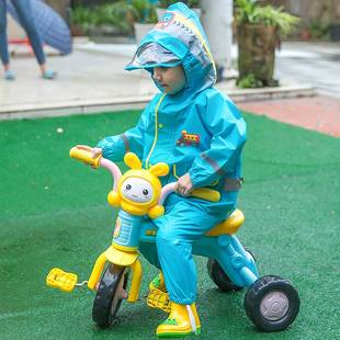 儿童连体雨衣恐龙造型男童女童宝宝幼儿园大帽檐全身雨裤 雨披雨服