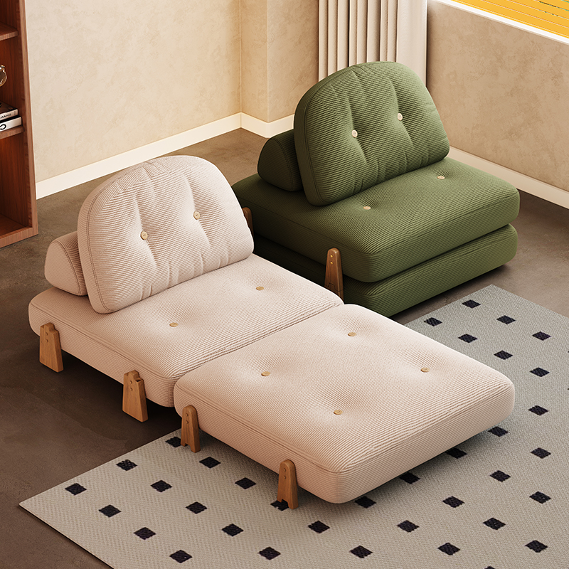 懒人沙发单人小户型客厅实木伸缩床 多功能沙发床折叠两用2024新款