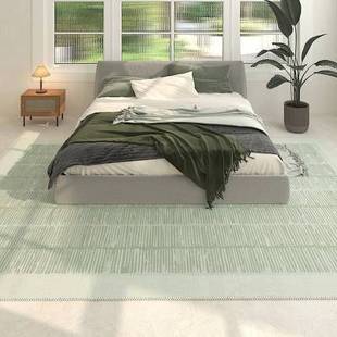 长条床边地毯绿色客厅地毯卧室加厚床前沙发茶几毯飘窗地垫 新款