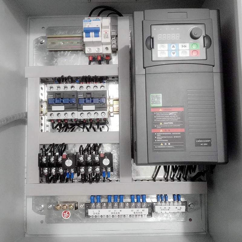 变频恒压供水控制箱水泵一备一用稳压远传压力表缺水保护配电箱柜