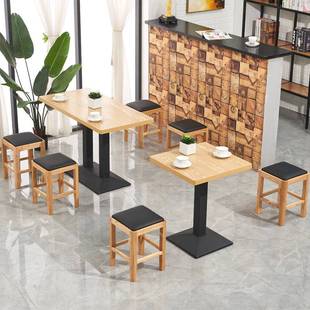 快餐桌椅商用面馆长方形桌餐饮实木凳子饭店食堂经济型小吃店餐桌