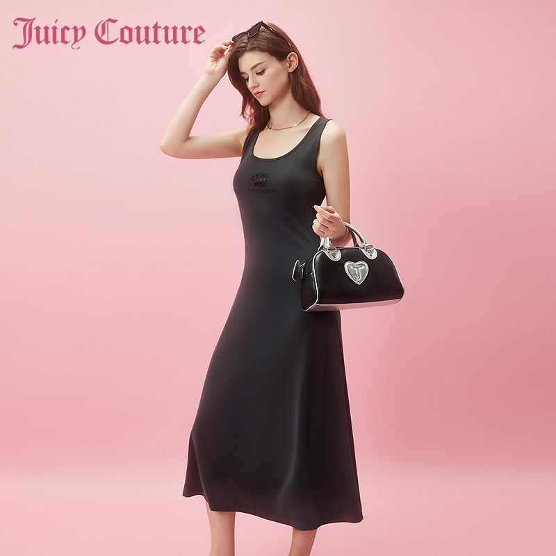 Juicy Couture橘滋2024早春穿搭新款 立体印花气质连衣裙子女装