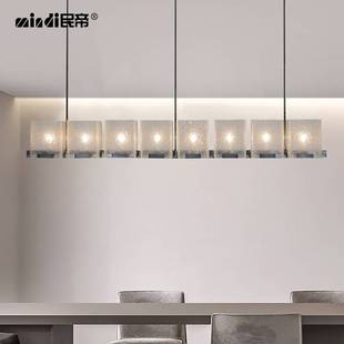 餐厅吊灯轻奢灯具现代简约饭厅餐桌吧台灯北欧极简长条创意设计师