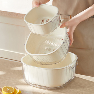 洗菜盆沥水篮厨房家用双层水槽洗水果滤水菜篓塑料水果盘洗菜篮子