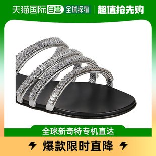 香港直邮GIUSEPPE KAND 女黑色女士露趾平底拖鞋 ZANOTTI E900013