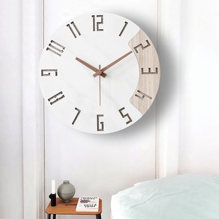 家用时钟墙免打孔 现代简约创意静音时尚 北欧钟表挂钟客厅卧室个性