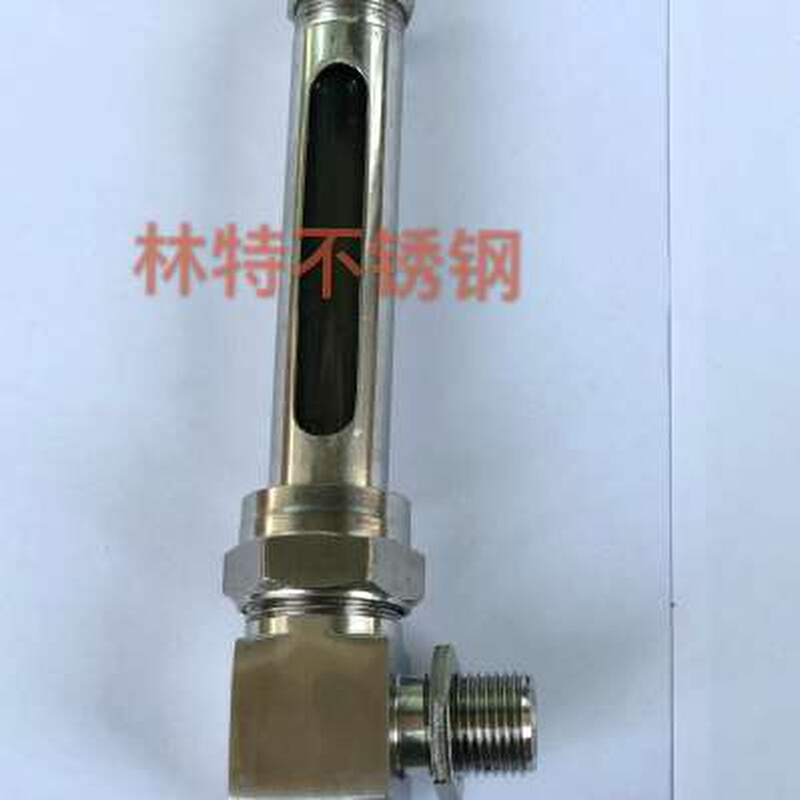 304不锈钢L型简易玻璃管液位计单接口4分外螺纹小型水位计油位计