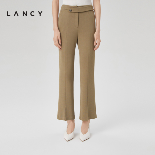 女设计感通勤女裤 子 LANCY 新款 朗姿女装 阔腿裤 高腰修身 2022春季