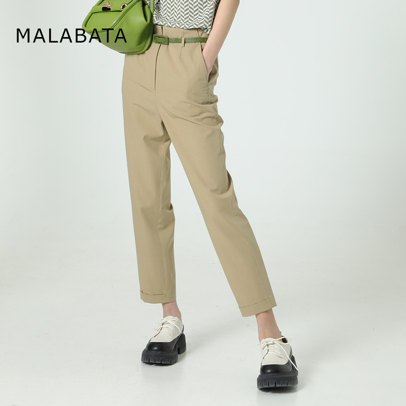 玛拉葩塔2023早秋新款 裤 显瘦纯色知性优雅通勤气质西装 子女 直筒裤