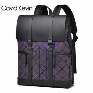 格子旅行背包变色百搭学生电脑书包 Kevin双肩包男欧美时尚 Cavid