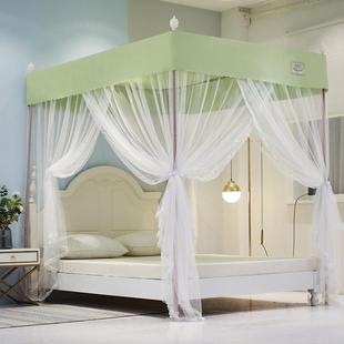 新款 床帘蚊帐一体式 1.8床落地公主风床 遮光家用卧室挡风1.5米欧式