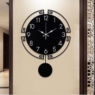 新品 个性 现代简约北欧钟表大气挂表新中式 创意时 挂钟客厅家用时尚