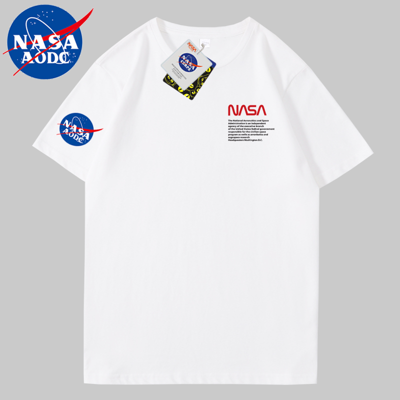 NASA联名官网宇航太空人纯棉短袖 ins潮牌男女款 2023新款 T恤夏季