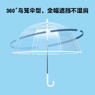 包邮 高颜值简约透明雨伞广告伞日系女网红长柄学生儿童伞成人夏季