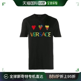 香港直邮Versace logo爱心刺绣T恤 男士 A83585A224589A00 范思哲