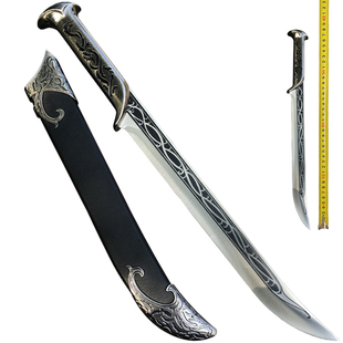 精灵王刀剑长刀户外防身工艺品影视一体不锈钢短刀金属小剑未开刃