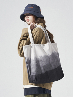 FREEIN原创设计帆布包百搭购物袋大容量单肩包ins韩风手提袋女
