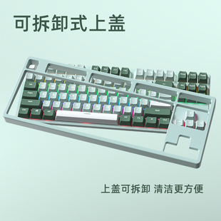 办公笔记本游戏电竞专用青轴茶红轴 锐蚁F87有线g机械键盘87键台式