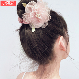 韩国甜美气质花朵皮筋女孩丸子头发绳儿童发饰宝宝头绳大肠圈发圈