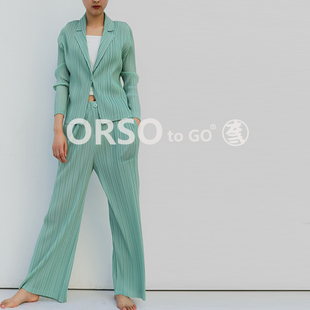 ORSO褶皱女装 通勤上衣套装 修身 设计师原创品牌 小西服外套开衫