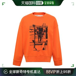 男士 橙色印花棉质运动衫 OMBA035F19E30007 WHITE 香港直邮OFF