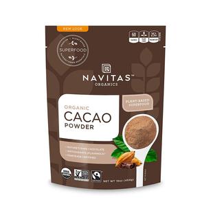 美国Navitas Organics无糖无麸质纯可可粉巧克力粉生酮冲饮454g