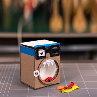 Mini玩具洗衣机视频课 纸板DIY手工制作 含材 MG科技创造力