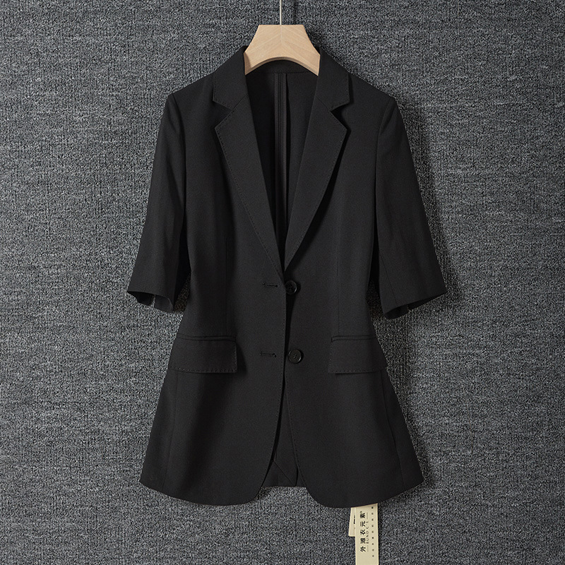 薄款 新款 西服女 黑色高级感时尚 西装 气质女神范高端短袖 女通勤夏季