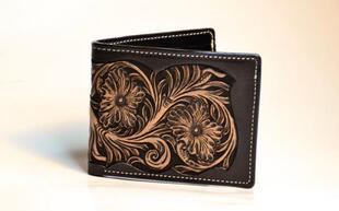 美国代购 Carved㊣ 花卉皮革钱包 手作趣味精致手工雕刻谢里丹风格