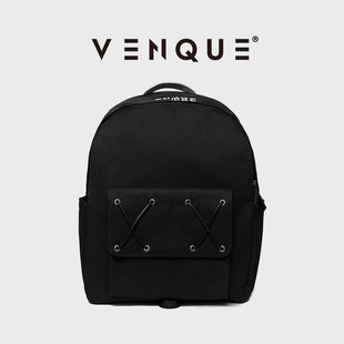 礼物 venque范克休闲旅行双肩包男设计感小众背包书包电脑包男士