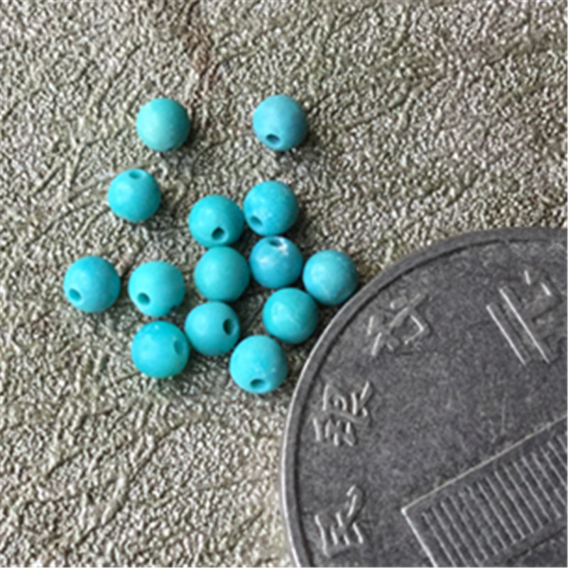 3.4mm绿松石散珠米珠小圆珠天然高瓷流行手工饰品配珠 1.9