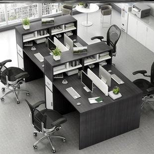 职工办公桌工位职员双人位四六八人面对面对坐桌办公室屏风员工位
