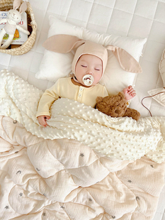 新生婴儿春秋盖毯儿童空调被幼儿园小被子秋冬棉被安抚豆豆绒毛毯