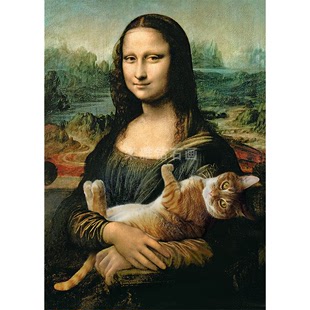 世界名画DIY方钻满钻钻石画蒙娜丽莎抱着猫咪贴钻点钻十字绣套件