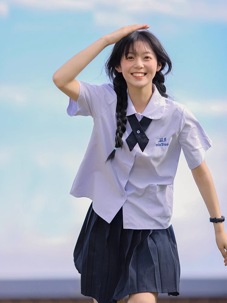 jk制服泰国衬衫 女泰式 校服园学院风高中学生毕业服运动会班服套装