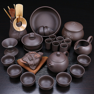 陶福气 家用紫砂功夫茶具套装 整套陶瓷茶壶茶杯茶道礼品茶具套装